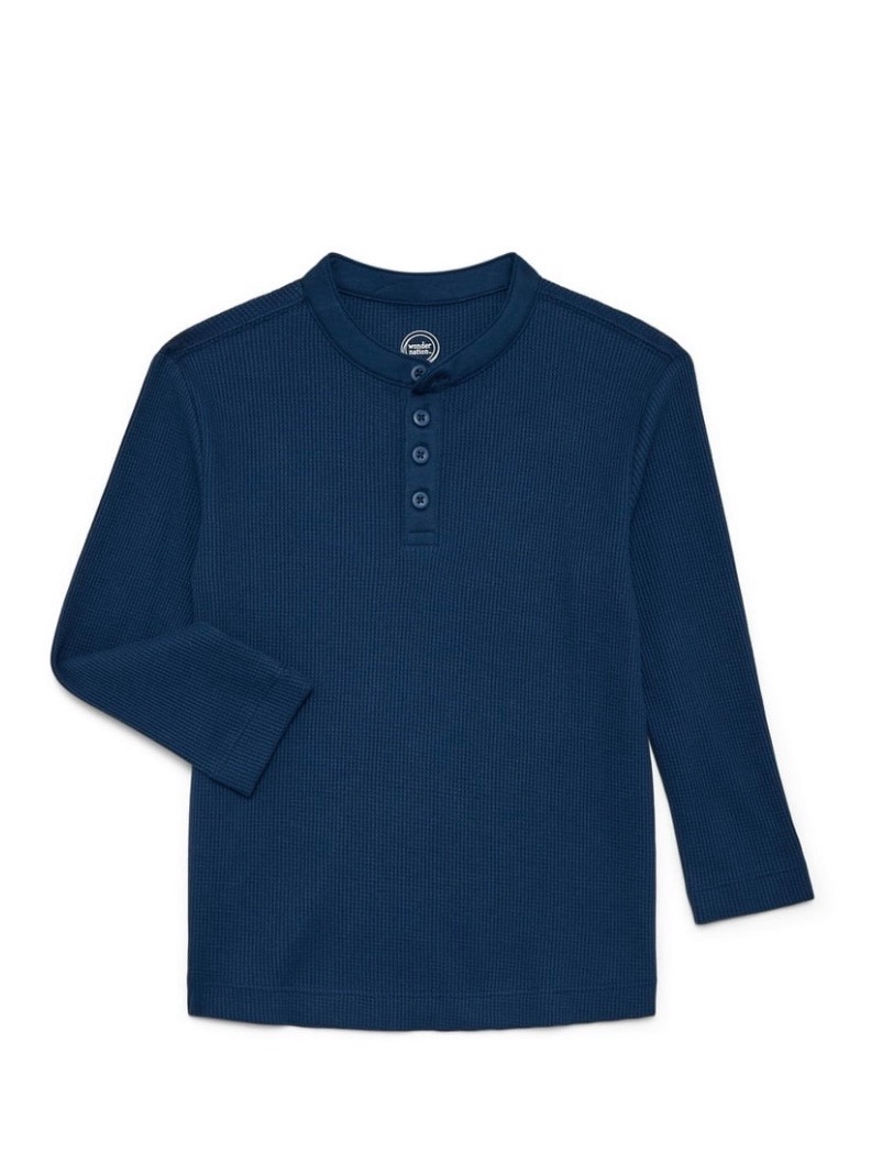 Navy Blue Thermal Waffle Tshirt